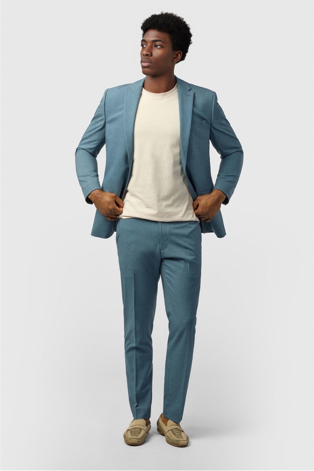 Blue Newest Notched Lapel Men Suits With Waistcoat