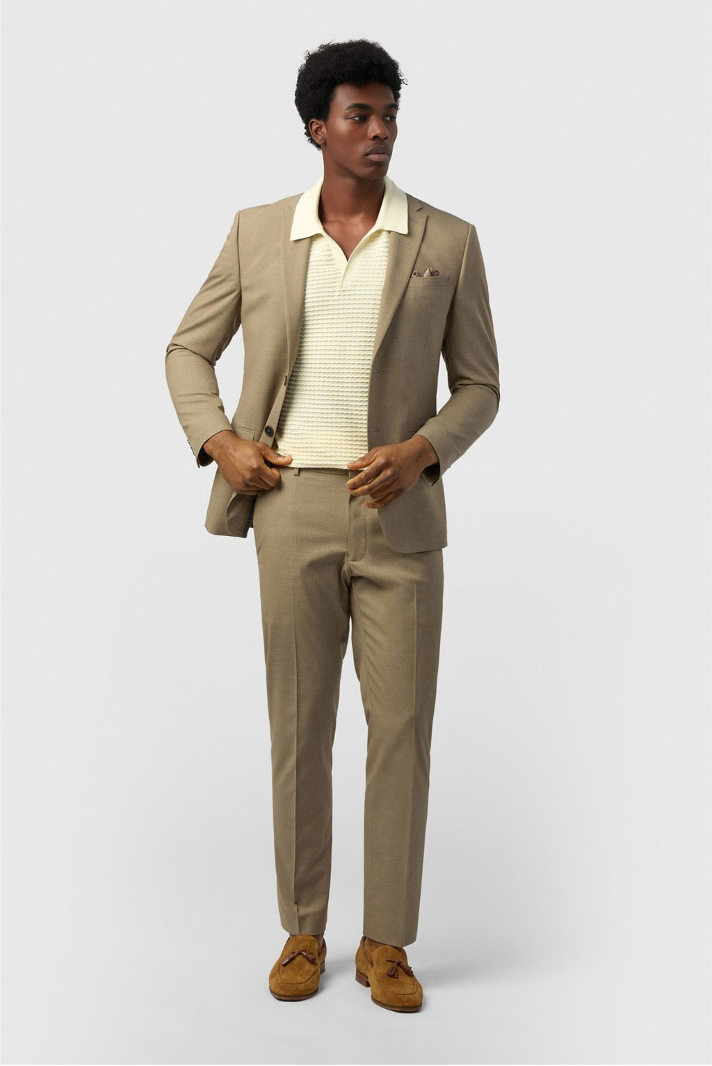 Chic Light Brown 3 Pieces Notched Lapel Men's Suits