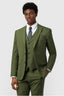 Best Fitted Olive Green 3 Pieces Notched Lapel Men's Suits
