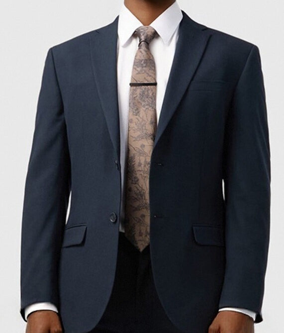 Handsome Navy 3 Pieces Notched Lapel Men Suits