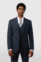 Handsome Navy 3 Pieces Notched Lapel Men Suits