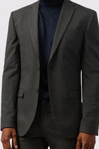 Charcoal Notched Lapel Suits For Men With Waistcoat