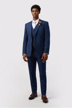 New Arrival Dark Blue Notched Lapel 3 Pieces Suits For Men