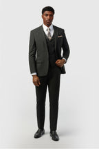3 Pieces Cool Black Notched Lapel Best Fitted Men Suits