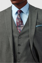 Dark Gray Notched Lapel Men Suit With Waistcoat