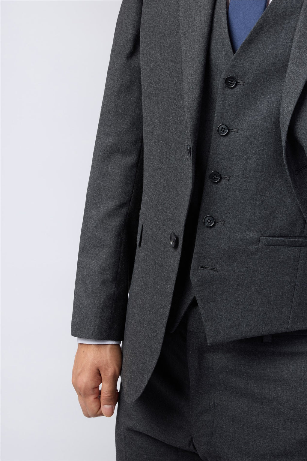 Fashion Charcoal Notched Lapel 3 Pieces Men Suit