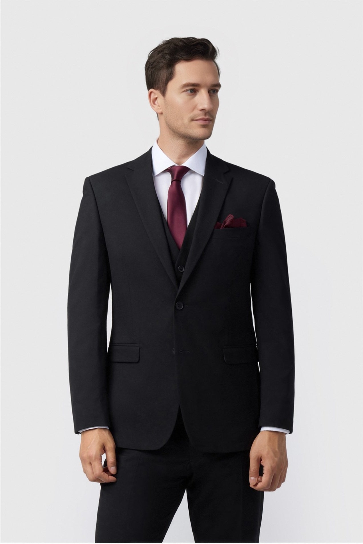 Black Newest Notched Lapel 3 Pieces Suit For Men Main image