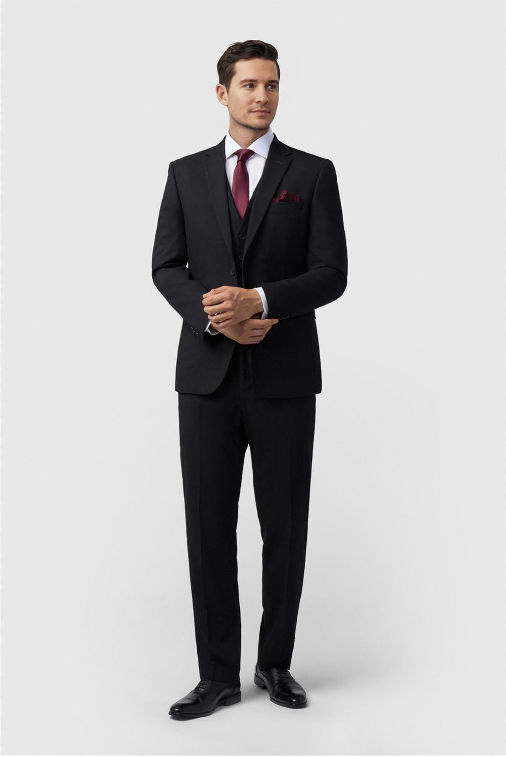 Black Newest Notched Lapel 3 Pieces Suit For Men