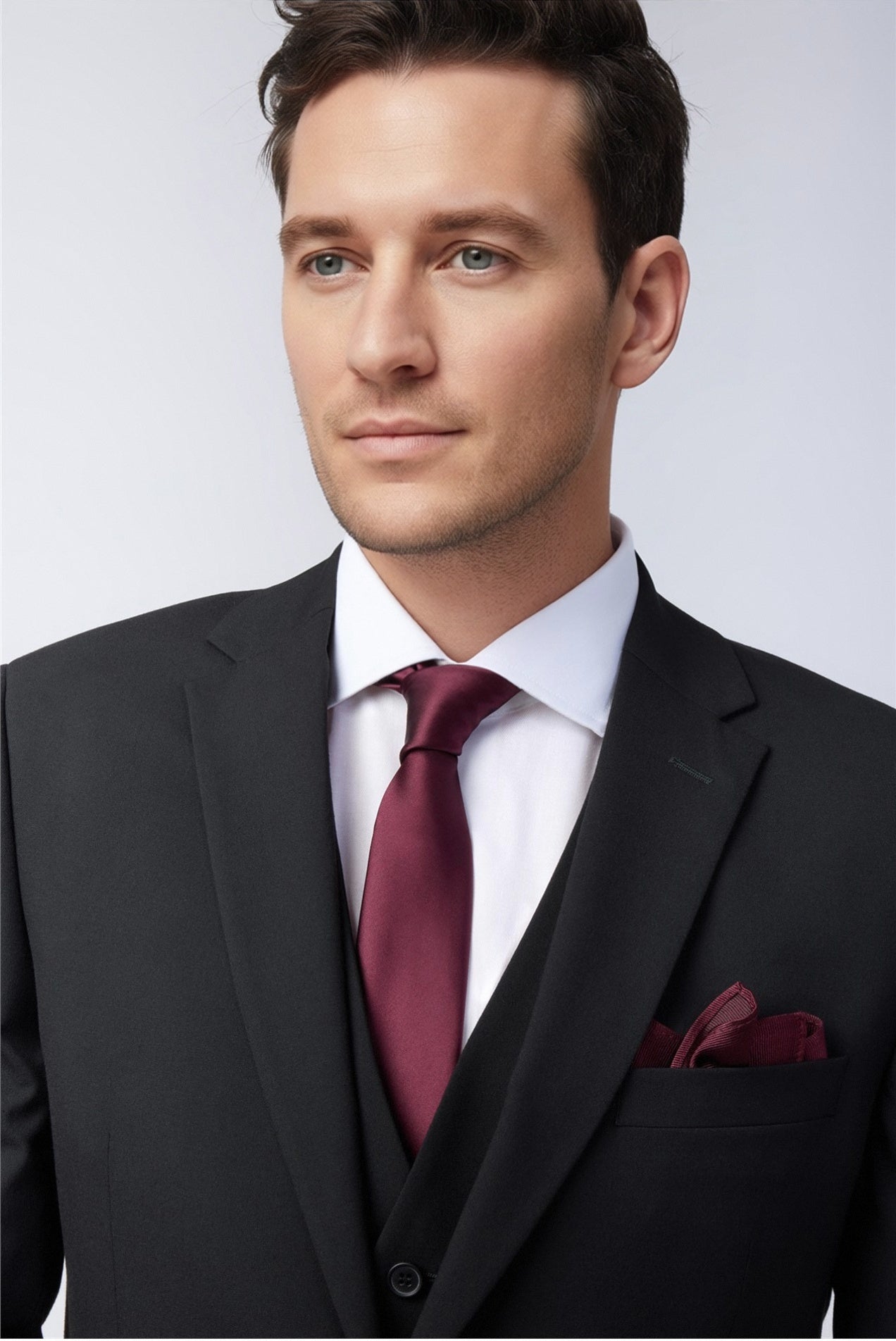 Black Newest Notched Lapel 3 Pieces Suit For Men