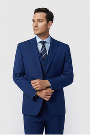 Formal 3 Pieces Dark Blue Notched Lapel Men's Suit
