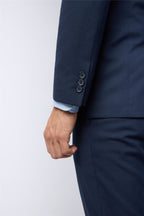 Charming Navy Notched Lapel Men's Suit With Waistcoat