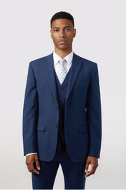 Dark Blue 3 Pieces Notched Lapel Handsome Men's Suit
