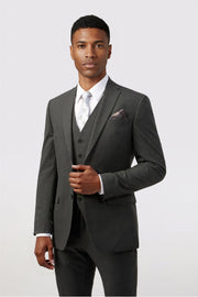 Modern Charcoal 3 Pieces Notched Lapel Suit For Men