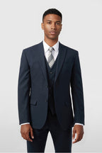 Chic Navy Notched Lapel 3 Pieces Men's Suits
