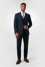 Chic Navy Notched Lapel 3 Pieces Men's Suits