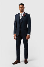 Chic Navy Notched Lapel 3 Pieces Men's Suits