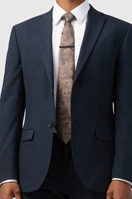 Chic Navy Notched Lapel 3 Pieces Men's Suits