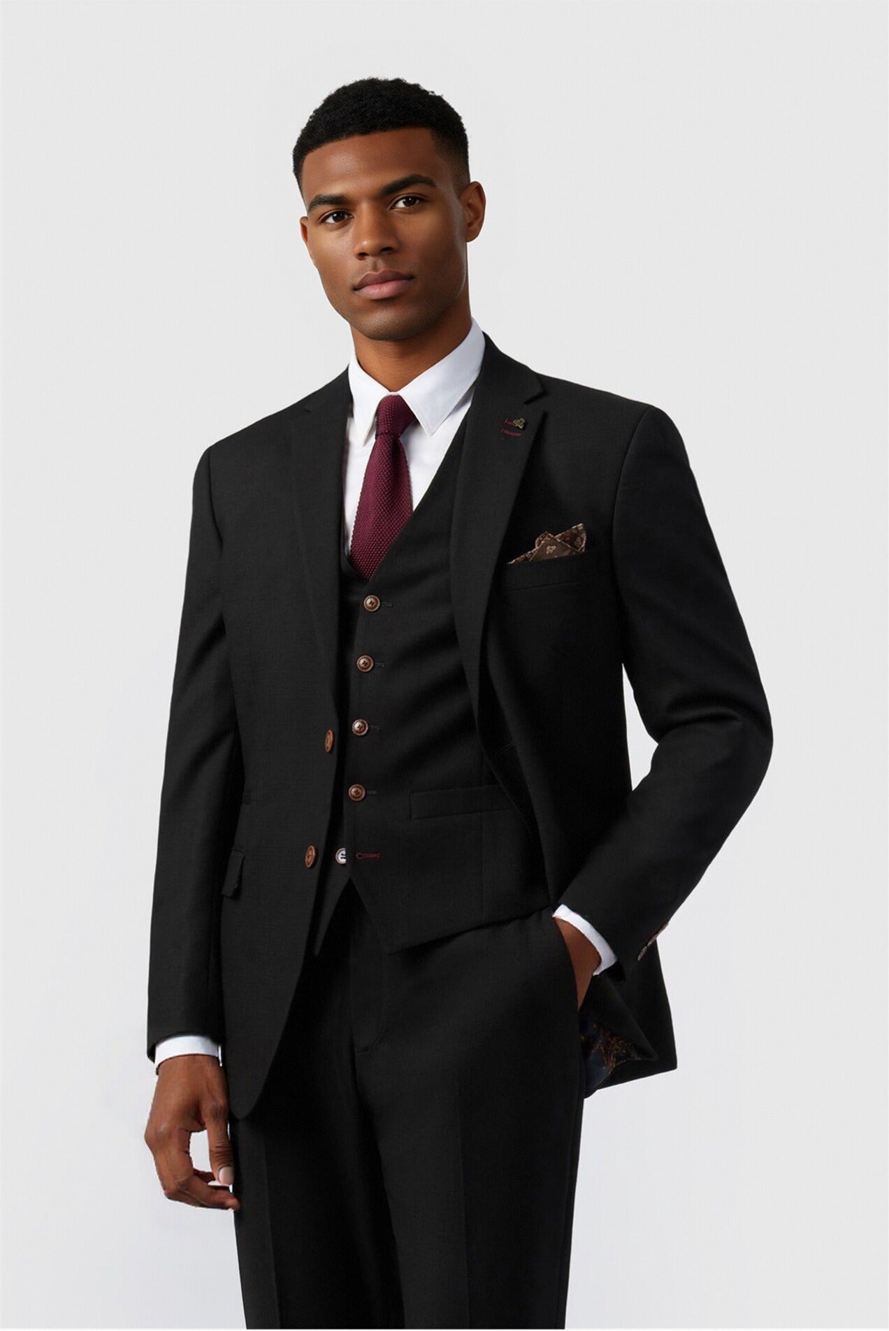 Formal Black 3 Pieces Notched Lapel Men Suits Main image
