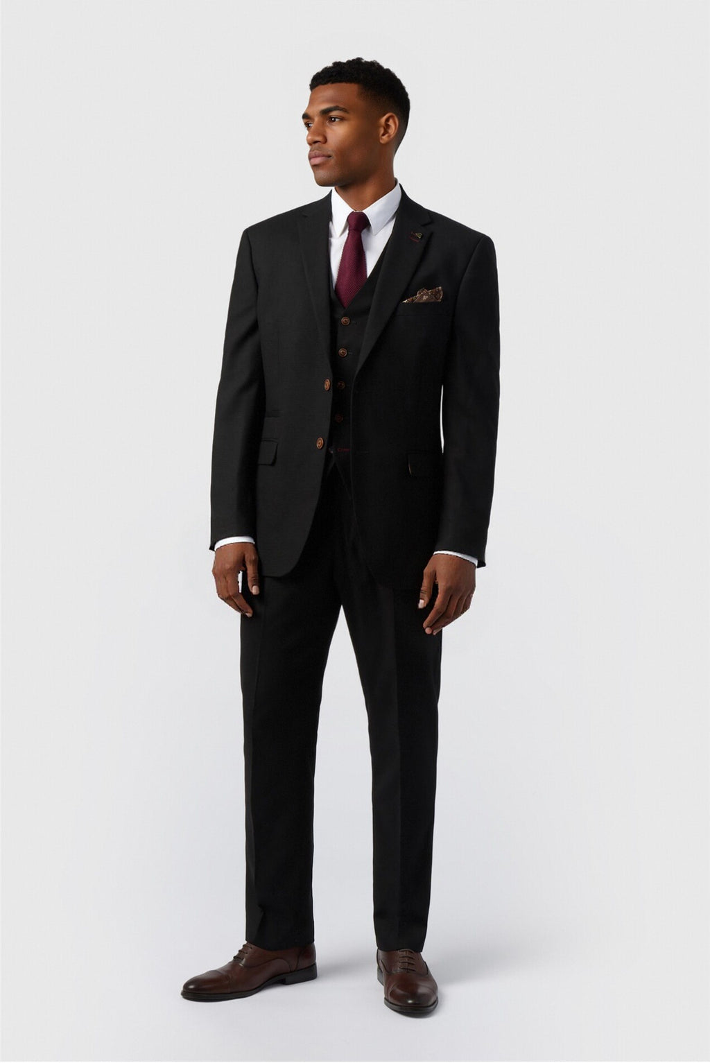 Formal Black 3 Pieces Notched Lapel Men Suits