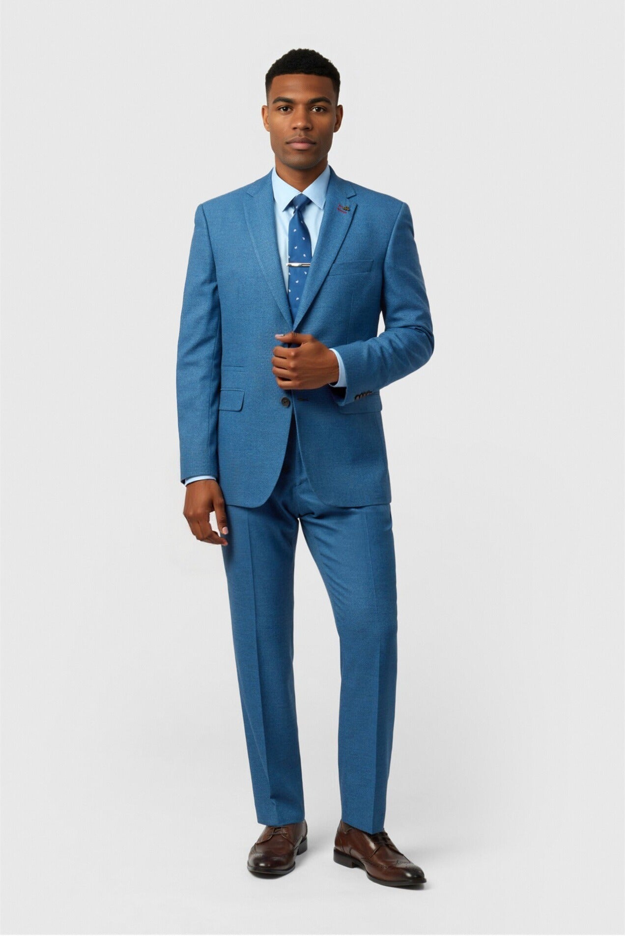 Charming Blue 3 Pieces Notched Lapel Men Suits