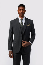 Bespoke Charcoal Notched Lapel 3 Pieces Men Suits