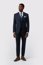 Trendy Navy Notched Lapel 3 Pieces Suits For Men