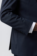 Trendy Navy Notched Lapel 3 Pieces Suits For Men