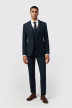 Classic Navy Notched Lapel Men Suits With Waistcoat