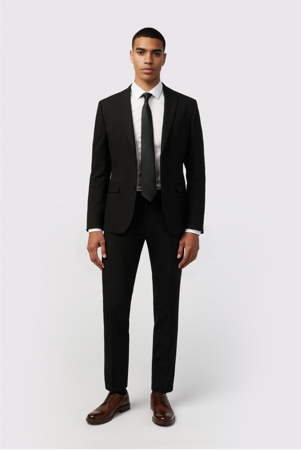 Bespoke Black Notched Lapel 3 Pieces Best Fitted Men Suits
