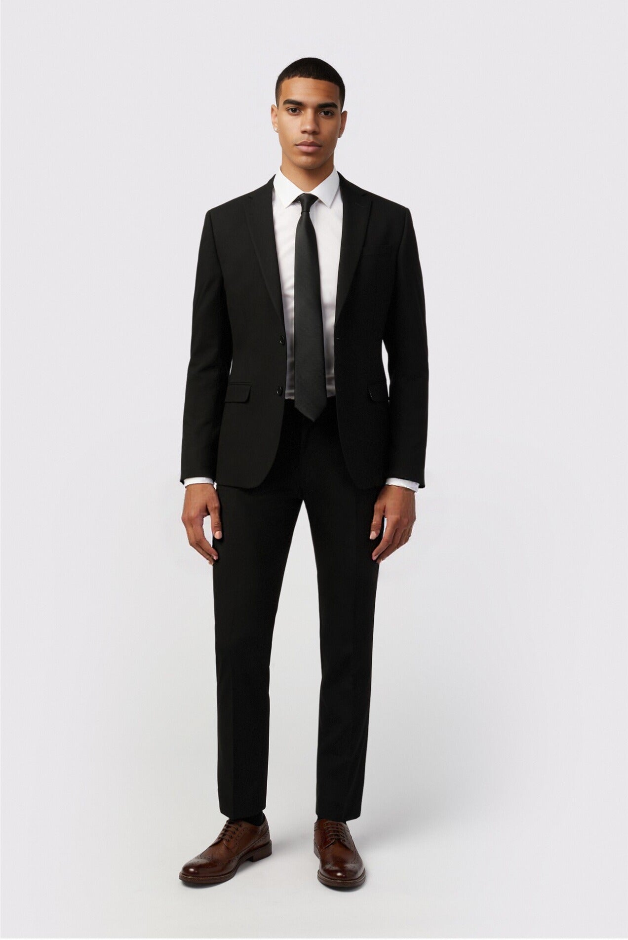 Bespoke Black Notched Lapel 3 Pieces Best Fitted Men Suits