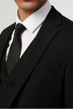 Bespoke Black Notched Lapel 3 Pieces Best Fitted Men Suits