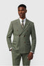 Handsome Green Peaked Lapel Double Breasted Men Suits