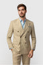 Best Fitted Khaki Peaked Lapel Double Breasted Men Suits