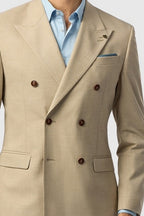 Best Fitted Khaki Peaked Lapel Double Breasted Men Suits