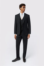 Close Fitting Black 3 Pieces Notched Lapel Men Suits