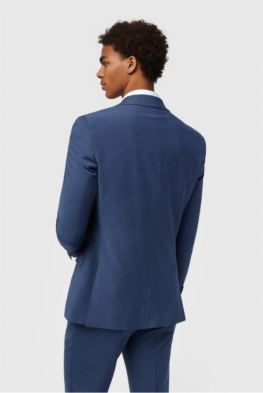 Trendy Blue Notched Lapel Men Suits With Waistcoat