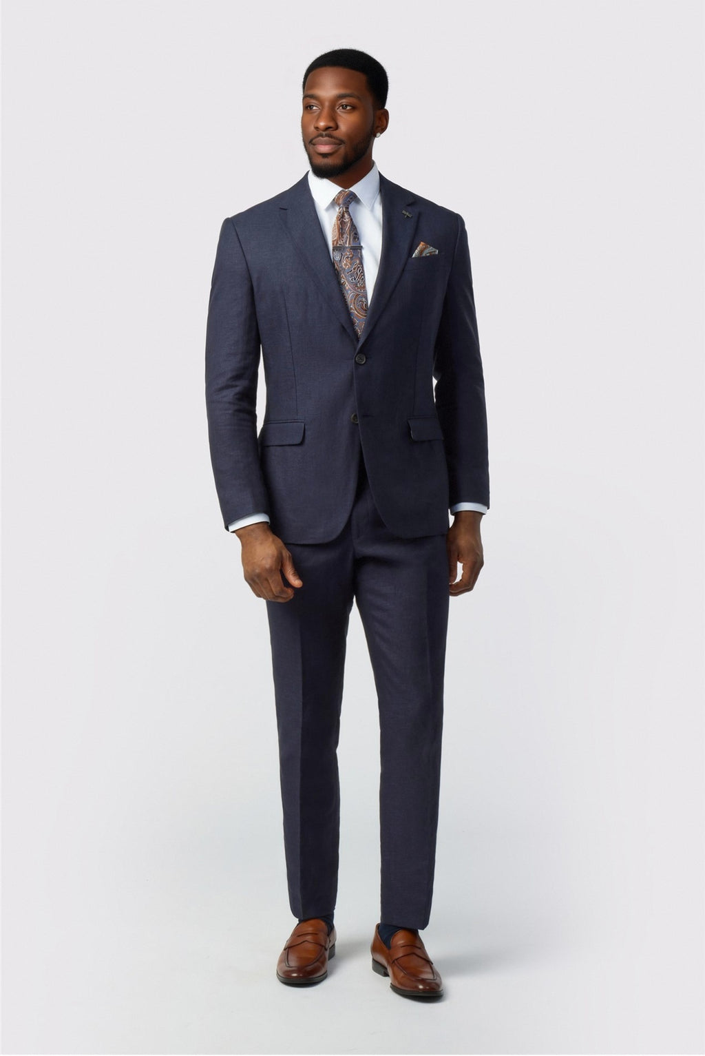 Glamorous Navy 3 Pieces Notched Lapel Men Suits