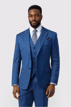 Modern Dark Blue 3 Pieces Notched Lapel Best Fitted Suits For Men