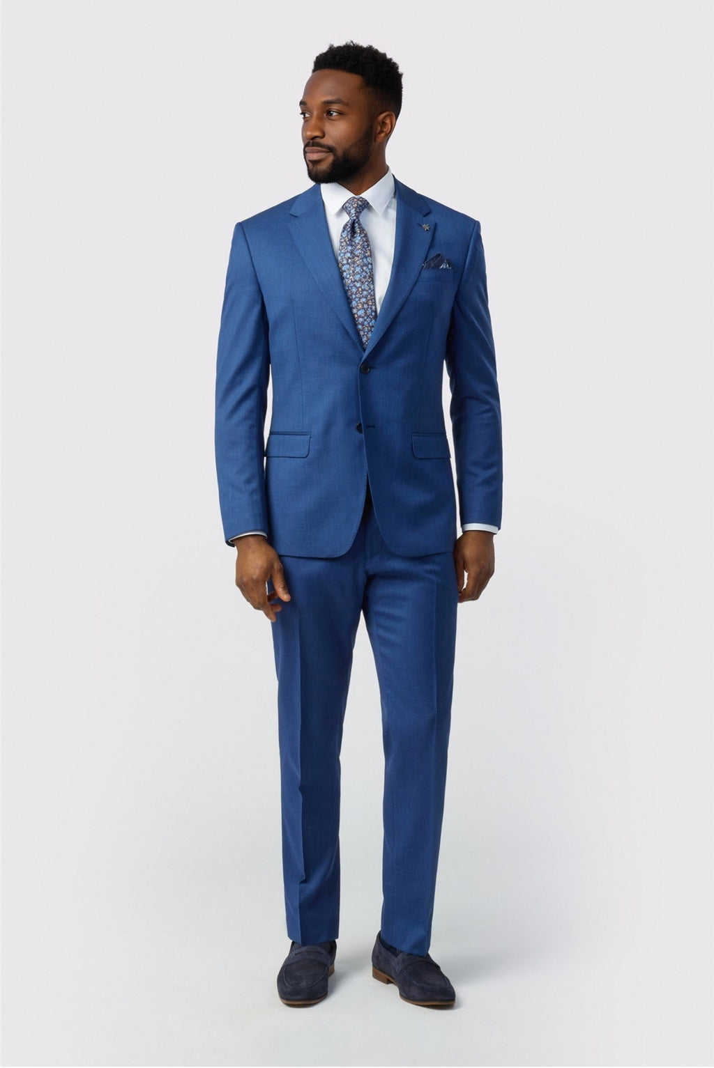 Modern Dark Blue 3 Pieces Notched Lapel Best Fitted Suits For Men