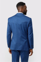 Modern Dark Blue 3 Pieces Notched Lapel Best Fitted Suits For Men