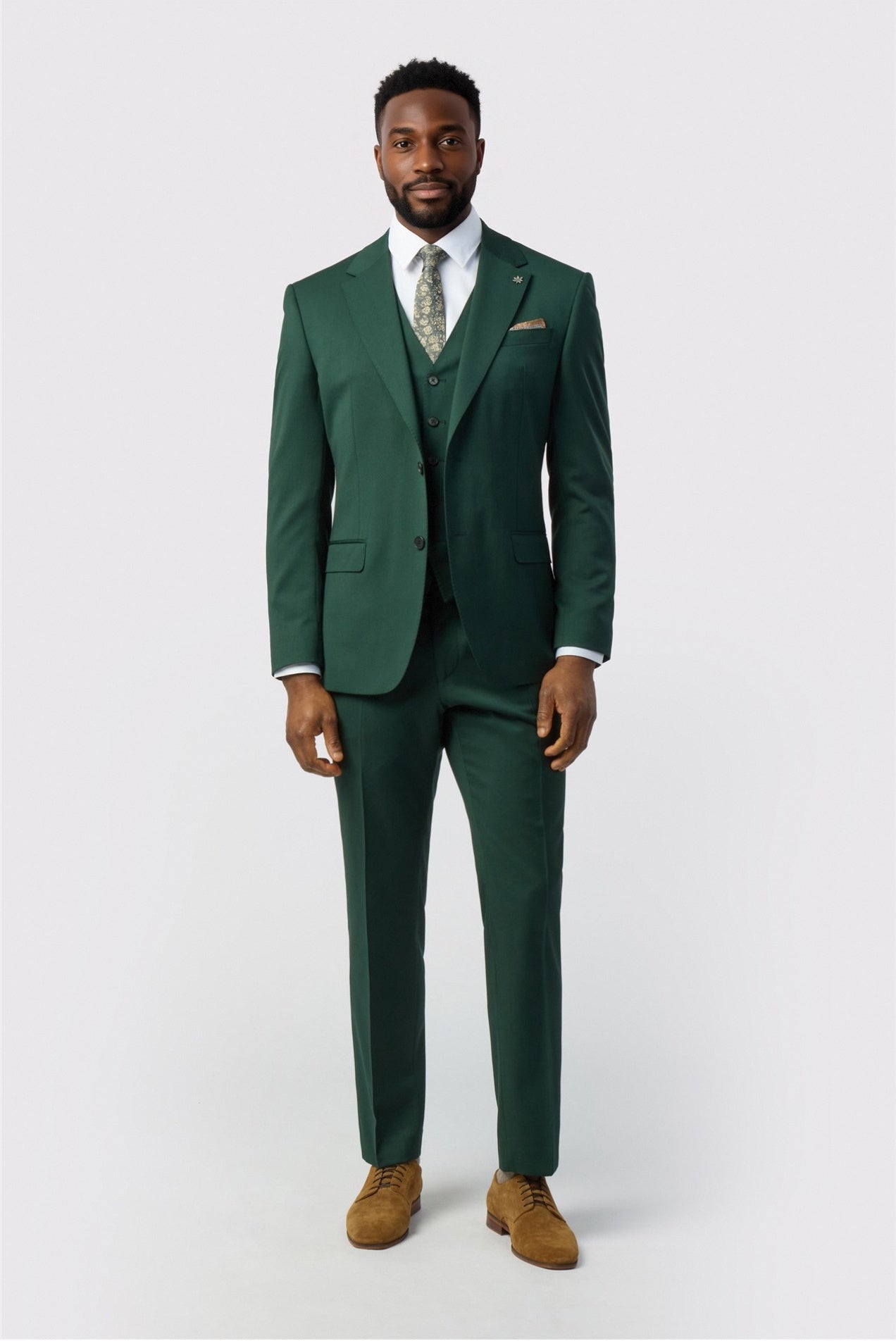 Charming Green 3 Pieces Notched Lapel Newest Suits For Men Secondary image