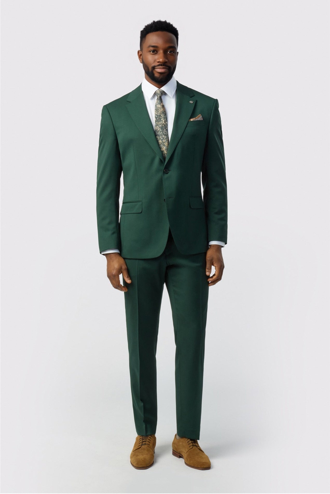 Charming Green 3 Pieces Notched Lapel Newest Suits For Men