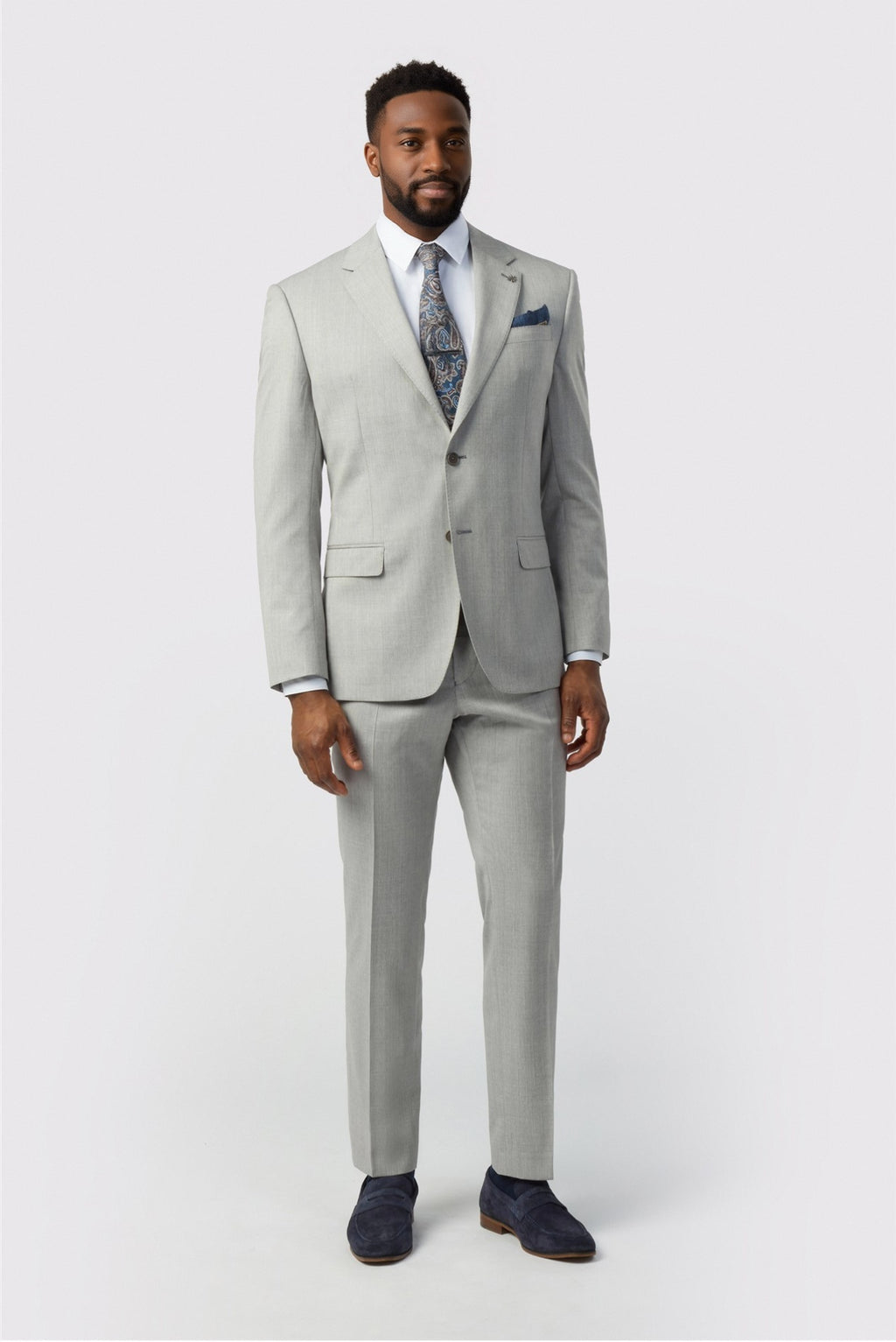 Gray Latest 3 Pieces Notched Lapel Close Fitting Men Suits