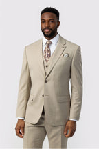 Taupe Best Fitted 3 Pieces Notched Lapel Men Suits