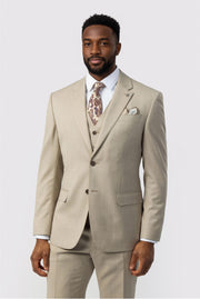 Taupe Best Fitted 3 Pieces Notched Lapel Men Suits