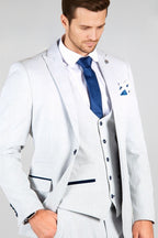 New Arrival Gray 3 Pieces Notched Lapel Checked Men Suits