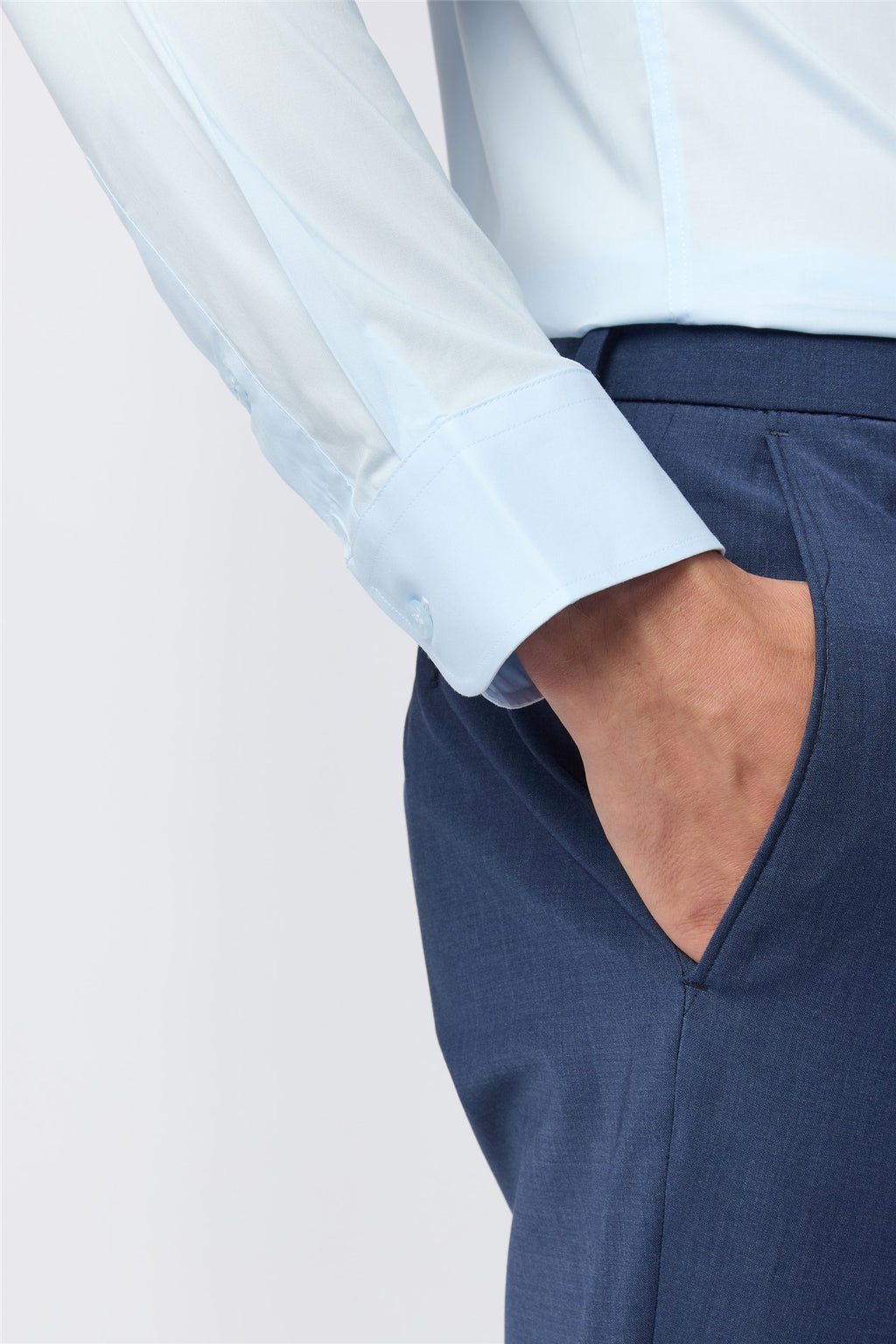 Classic Blue Stretch Men Shirt