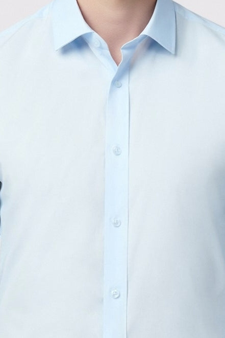 Classic Blue Stretch Men Shirt