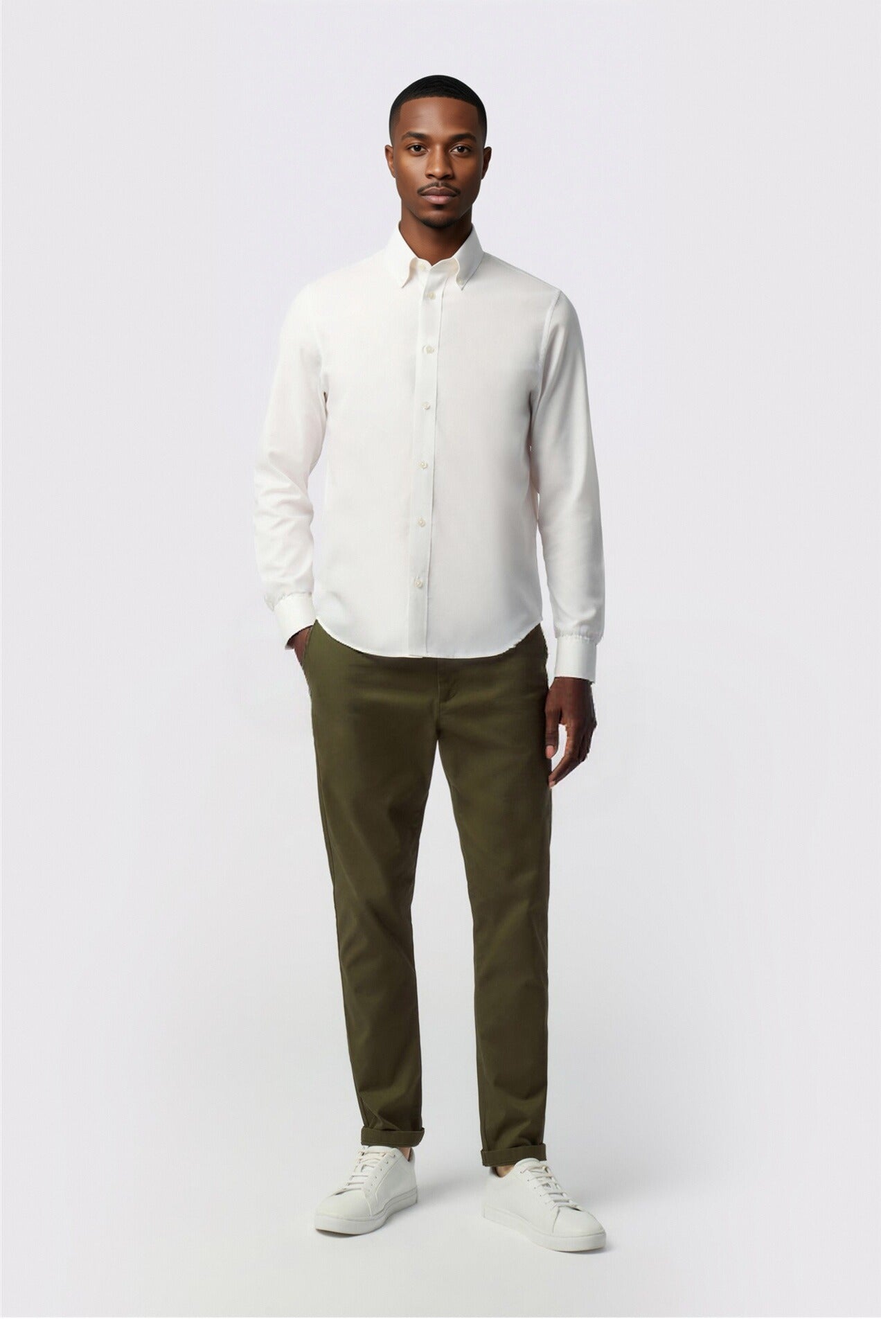 White Cotton Shirt For Men
