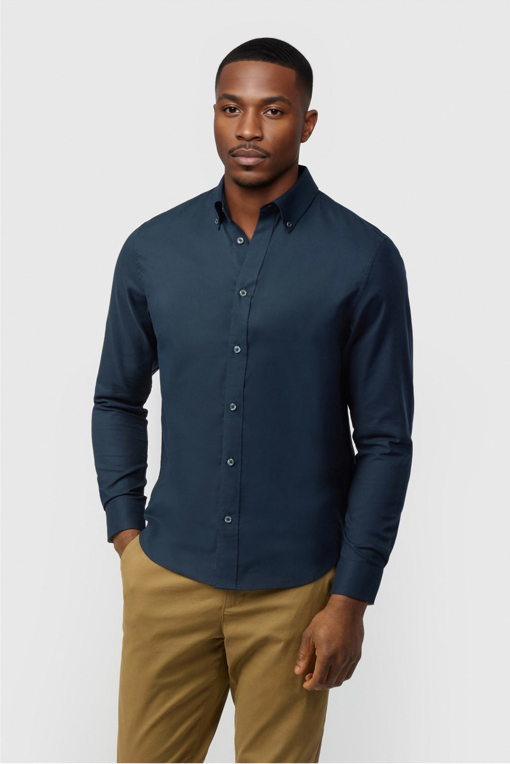 Stylish Navy Cotton Shirt For Men
